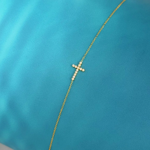 Chaîne De Cheville Croix En Acier Inoxydable Avec Incrustation De Zircon Bijoux De Pied Simples Pour Femmes Accessoire Été