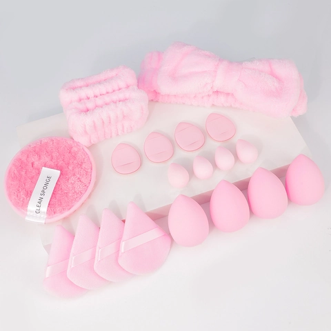Makeup Sponges Powder Puffs Bow Headband Wristbands Non Latex Hydrophilic Beauty Eggs Travel Face Washing Tool