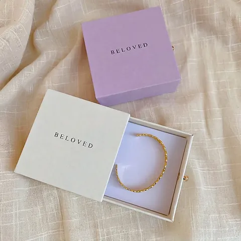 Elegant Square Jewelry Box Textured Paper Cardboard Drawer Style For Rings Necklace Earrings Gift Packaging Pull Out