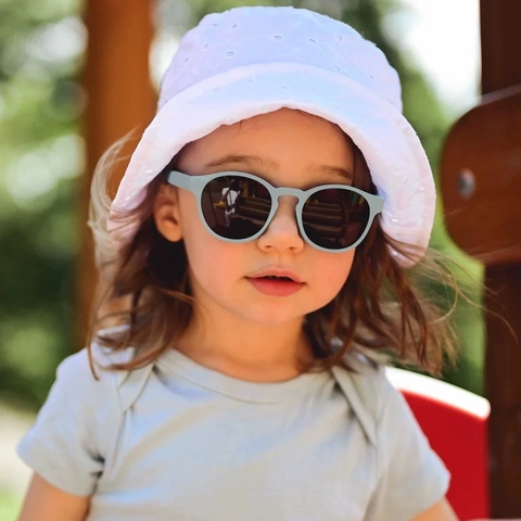 Kids Polarized Sunglasses Soft TPEE Silicone Frame UV400 Protection Retro Round Eyewear For Toddler Infants With Strap