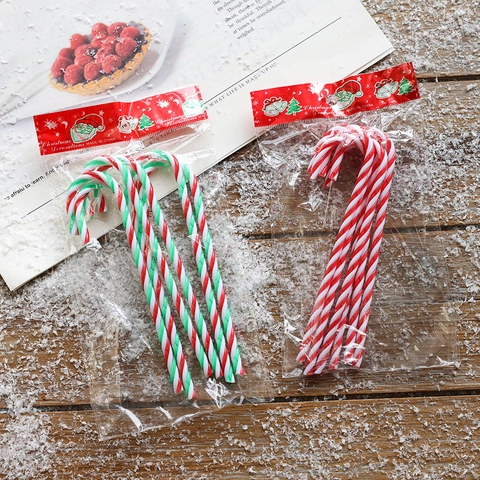 Weihnachts Zuckerstangen Hängende Ornamente Kunststoff Acryl Spirale Streifen J-Form Für Weihnachtsbaum Kranz Deko