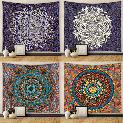 Mandala Tapestry Wall Hanging Bohemian Paisley Polyester Decoration For Bedroom Living Room Home Aesthetic Digital Print