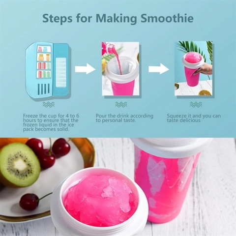 Slushy Maker Becher Silikon Quetsch Schnelle Kühlung DIY Smoothie Becher Für Kinder Und Erwachsene Mit Strohhalm Löffel