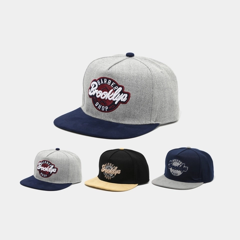 Snapback Baseball Cap Katoen Acryl Geborduurd Barber Brooklyn Shop American Retro Platte Rand Verstelbaar Hip Hop Streetwear