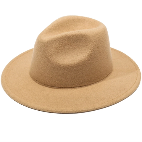 British Vintage Wide Brim Fedora Hat For Women Men Solid Color Polyester Felt Jazz Hat Classic Autumn Winter Outdoor Accessory