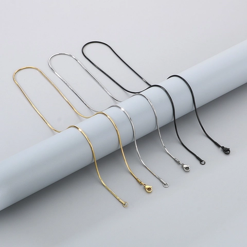 Snake Bone Chain Necklace Stainless Steel Hip Hop Simple Basic Neckwear For Men Women