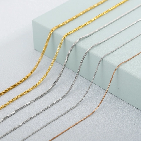 Minimalist Stainless Steel Necklace Chains For Women Fashion Snake Cuban Box Link Jewelry Accessory Multiple Colors