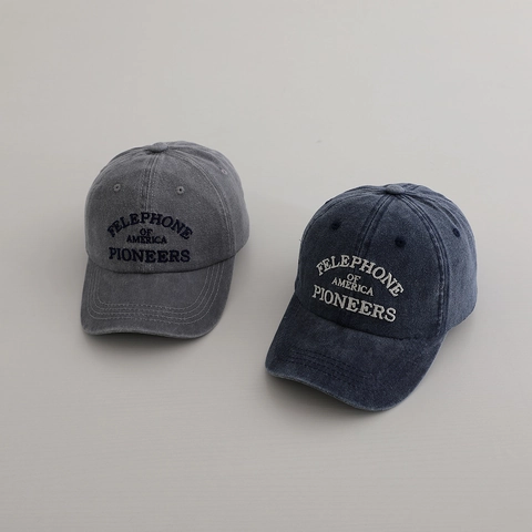Kids Washed Cotton Baseball Cap Vintage Letter Embroidered Soft Top Sun Protection Peaked Hat For Boys Girls Streetwear