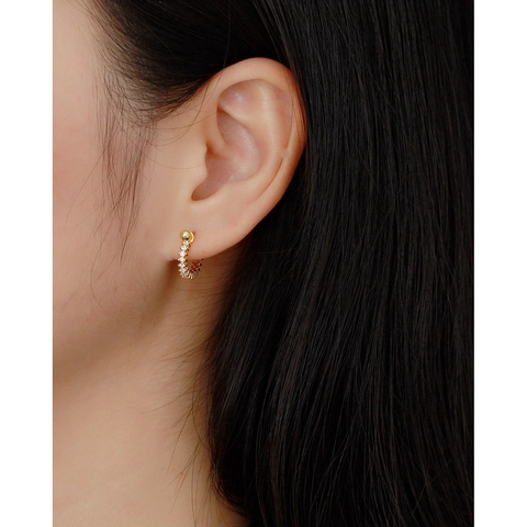 925 Sterling Silber Knorpel Ohrring Cubic Zirkonia U Form Huggie Mit Schraubkugel Verschluss Winziger Minimalistischer Schmuck