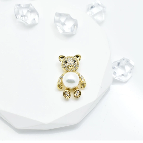 Vassoio Per Ciondolo Gioielli A Forma Di Orso Rame Strass Scintillante Accessorio DIY Per Montaggio Künstliche Perle Stile Elegante