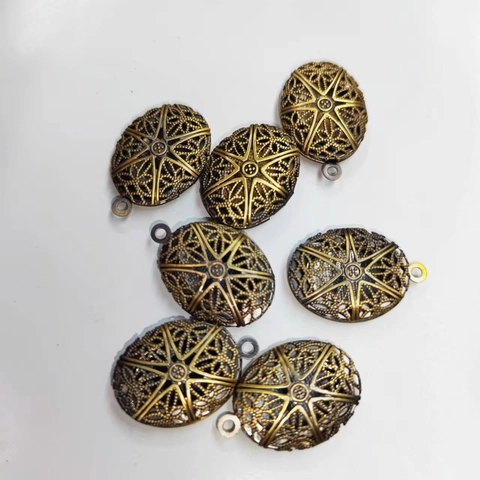 Pendente Medaglione Fotografico Cavo Ovale Vintage Rame Puro Apribile Accessori Per Creazione Di Gioielli DIY