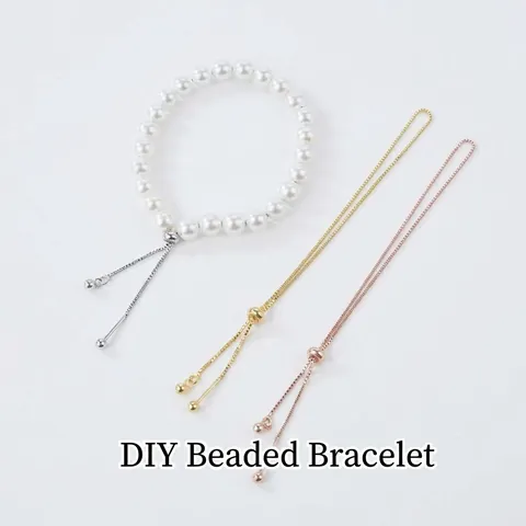 Minimalist Adjustable Copper Slider Bracelet Chain For DIY Jewelry Making With Screw On End Bead And Slide Clasp Accessory Bracelet Findings