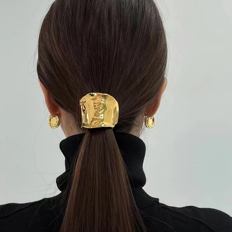 Koreanischer Stil Metall Haarclip Kralle Gehämmerte Legierung Pferdeschwanz Manschette Haken Accessoire Für Frauen Lava Design