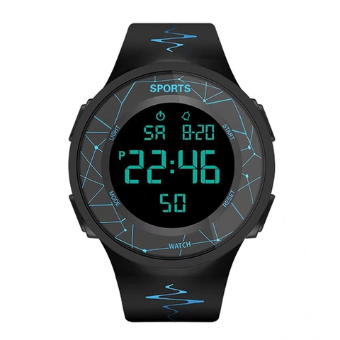Digital Sports Watch Waterproof Luminous Multifunctional Wristwatch With Silicone Strap Alarm Stopwatch For Men Women Kids
