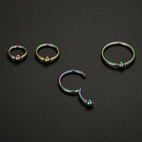 Aro Con Bola Cautiva Acero Inoxidable 316L Aro De Nariz Pendiente Joyería De Piercing Estilo Punk Simple