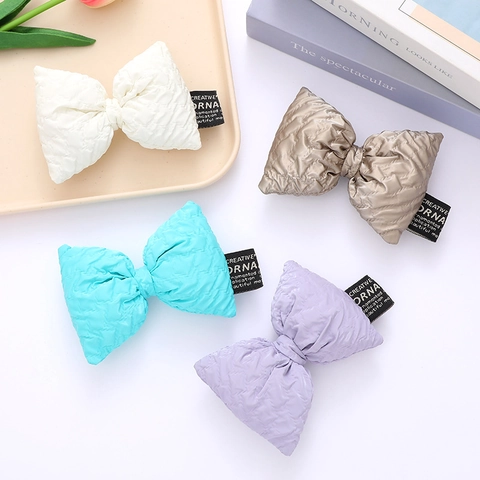 3D Padded Faux Leather Bow Charm Quilted Bubble Fabric Applique For DIY Jewelry Clothing Hat Accessory Elegant Chic