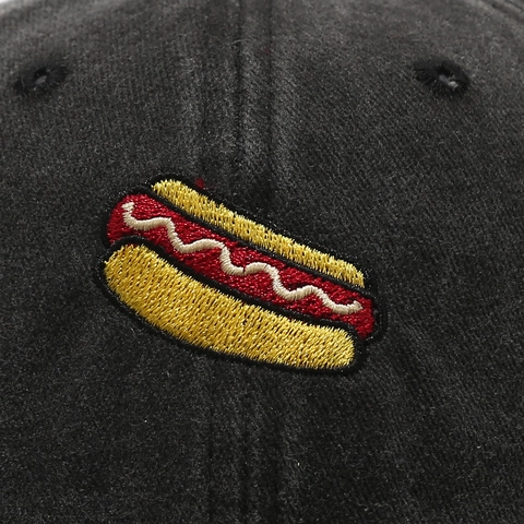 Hot Dog Embroidery Baseball Cap Washed Cotton Distressed Retro Style Adjustable Sun Hat Unisex