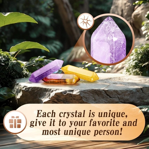 Hexagonale Kristallstein Säulen Doppelt Terminierte Spitze Naturstein Poliert Reiki Heilung Meditation Haus Dekor Geistiges Ornament