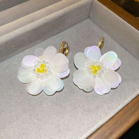 Bloem Zirkoon Druppel Oorbellen Voor Dames Mode Sieraden Elegante Kunstparel Vlinder Kwastje Oorknopjes Met 925 Zilveren Pin