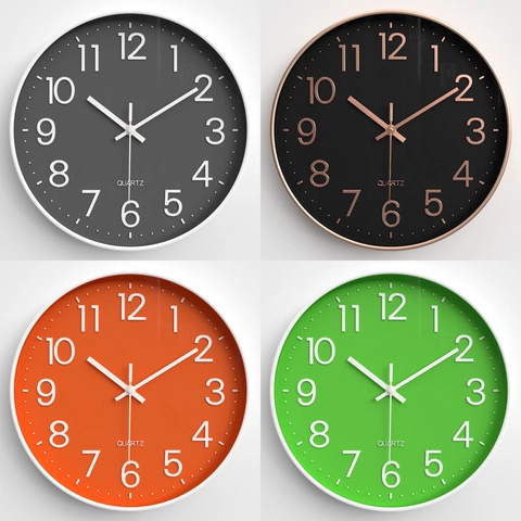 Moderne Minimalistische Wandklok Stil Quartz Uurwerk Rond Plastic Met Glazen Deksel Home Office Decor Tijdwaarnemer
