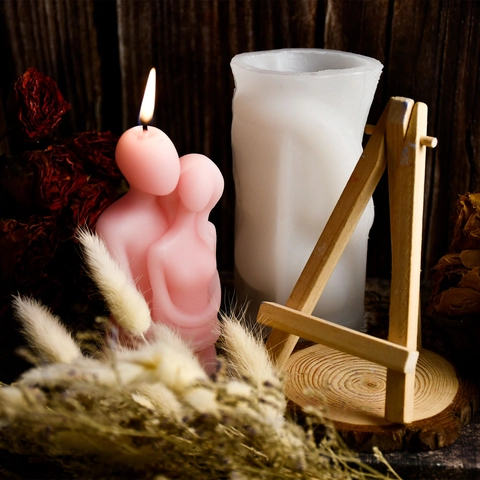 Silikon Kerzenform Umarmendes Paar Liebhaber Form 3D Porträt DIY Aromatherapie Gips Ornament Herstellung Werkzeug