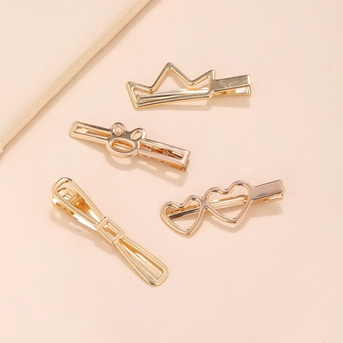 Mollette Per Capelli In Lega Minimalista Oro Galvanizzato Cuore Gatto Corona Forme Fermagli Laterali Per Donne Ragazze