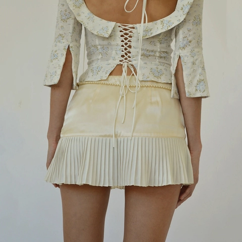 Gonna Pieghe Sexy Da Donna Mini Patchwork Raso Lucido Moda Streetwear Versatile