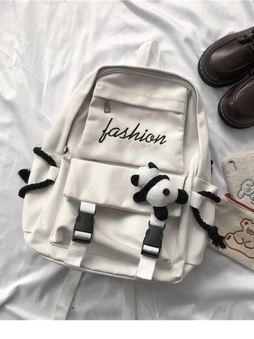 Zaino In Tela Grande Capacità Impermeabile Scolastico Harajuku Vintage Workwear Tasche Multiple Per Uomini Donne Studenti
