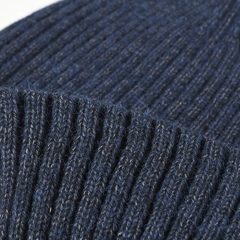 Ribbed Knit Beanie Hat Thickened Fleece Lined Warm Winter Outdoor Faux Rabbit Fur Striped Cuff For Men Women