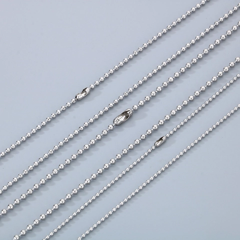 Minimalist Ball Chain Necklace Stainless Steel Link Bead Chain For Men Women DIY Jewelry Accessory Versatile Neutral Style