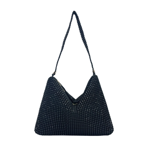 Borsa da Sera Sottobraccio in PVC con Strass da Donna Borsa a Tracolla Minimalista Dipinta Pochette da Banchetto Glitterata