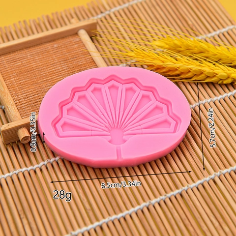 Stampo In Silicone A Forma Di Ventaglio In Stile Cinese Tradizionale Per Decorazione Di Torte Al Cioccolato Fondente