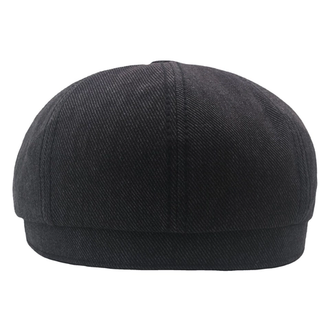 Retro Newsboy Cap Men Women British Style Solid Color Cotton Twill Octagonal Beret Hat Adjustable Artist Cabbie Hat