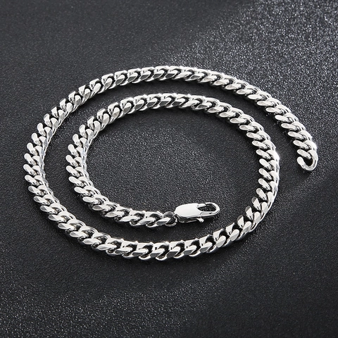Collana Catena Cuban Link In Acciaio Inossidabile Lucidato Stile Hip Hop Gioielli Punk Per Uomo E Donna