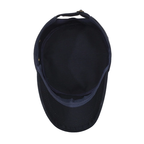 Casquette Militaire Homme Toit Plat Polyester Coton Réglable Cadet Chapeau Extérieur Protection Solaire Style Armée Logo Métal