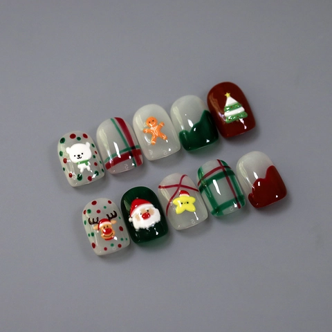 Christmas 5D Embossed Nail Art Stickers Winter Snowflakes Santa Claus Reindeer Relief Design Self Adhesive DIY Manicure Decals