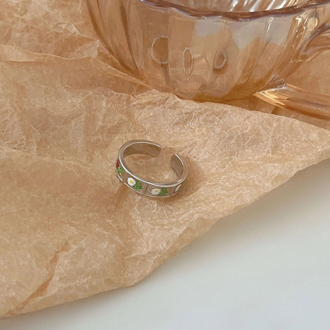 Anello Floreale In Smalto Argento Sterling 925 Regolabile Rosa E Margherita Gioielli Floreali Stile Dolce Coreano