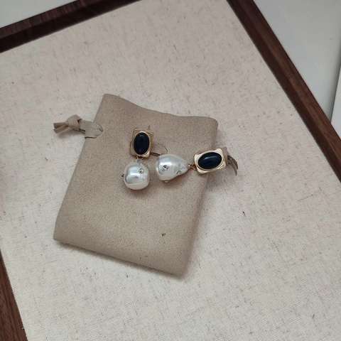 French Court Retro Baroque Freshwater Pearl Drop Earrings For Women Zirconia Inlaid Gold Plated Earring With 925 Silver Post