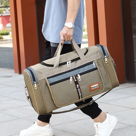 Bolsa De Viaje Gran Capacidad Tela Oxford Ligera Plegable Compartimentos Múltiples Bolso Equipaje Para Hombres Mujeres