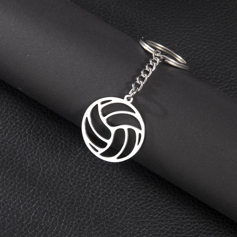 Portachiavi Pallavolo in Acciaio Inossidabile Svuotato per Appassionati di Sport Regalo per Giocatori di Pallavolo