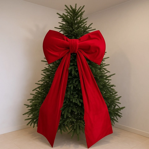 Giant Decorative Bow Velvet Large Hanging Ornament For Christmas Wedding Party Backdrop Festive Decor