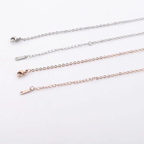 Stainless Steel Chain Necklace Simple Minimalist Link DIY Jewelry Base Accessory With Lobster Clasp And Extension