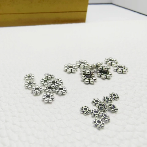 Cuentas Espaciadoras De Flores Aleación De Plata Antigua Para Creación De Joyas DIY Estilo Vintage Pulsera Collar Accesorios