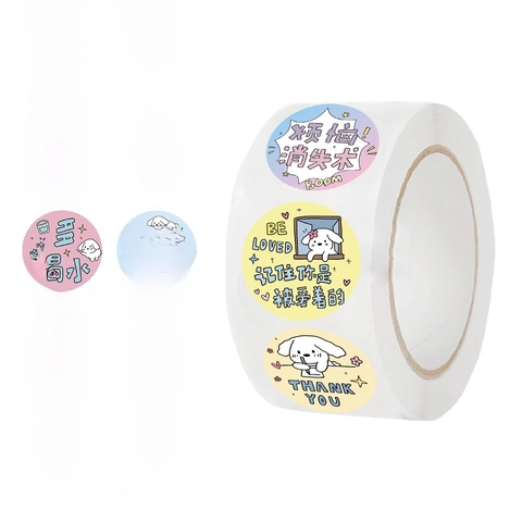 Adesivi in Carta Washi a Forma di Cane a Fumetti Rotolo Etichette Sigillanti Decorative per Scrapbooking Diario Regalo DIY