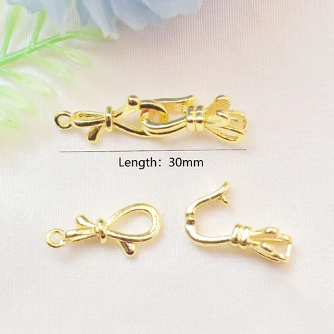 Strik Verbindingssluiting Gesp Verguld Koper Voor DIY Sieraden Maken Ketting Armband Sluiting Connector Elegant
