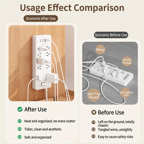 Power Strip Fixer Holder Punch Free Wall Mount Self Adhesive Transparent Plastic Interlocking Buckle For Router Remote Control