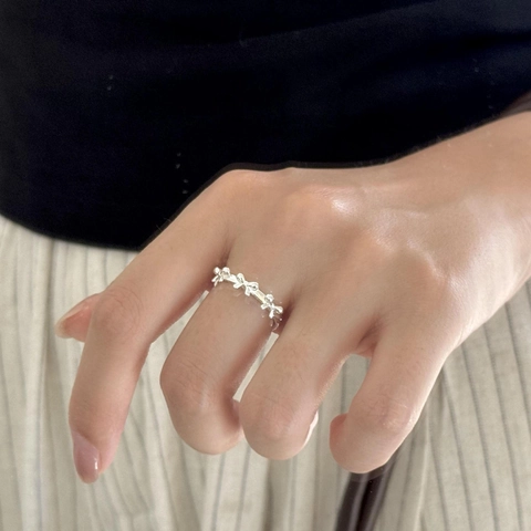 Ring Aus 925 Sterlingsilber Elegantes Schleifen-Design Minimalistischer Koreanischer Stil Modeschmuck Für Damen