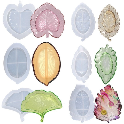 Leaf Shaped Silicone Mold For Resin Casting DIY Handmade Jewelry Tray Coaster Making Ginkgo Monstera Maple Design Crafting