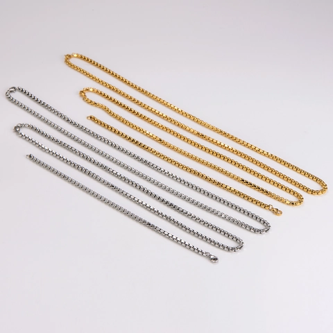 Collana E Bracciale Minimalista Catena Veneziana Acciaio Inossidabile 304 Placcato Oro 18K Punk Hip Hop Gioielli Unisex
