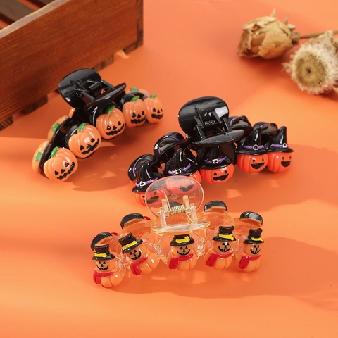 Fermagli Capelli Halloween Plastica Resina Zucca Cappello Mago Fantasma Occhio Del Diablo Accessori Da Festa Per Donne